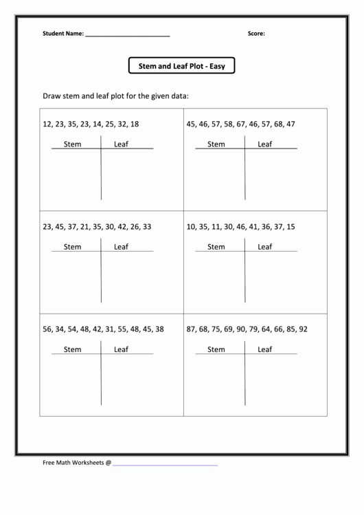Stem and Leaf Plots Worksheet Elegant Stem and Leaf Plot Worksheet Printable Pdf