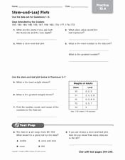 Stem and Leaf Plots Worksheet Lovely Stem and Leaf Plots Practice 10 4 5th 7th Grade