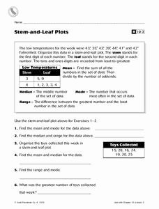 Stem and Leaf Plots Worksheet Unique Stem and Leaf Plots Worksheet for 4th 5th Grade