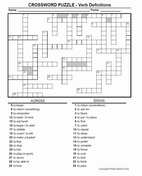 Stem Changing Verbs Worksheet Answers Awesome Spanish 1 Crossword Puzzle for Stem Changing Verb