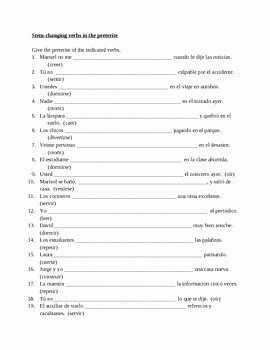 Stem Changing Verbs Worksheet Answers Best Of Printables Of Worksheet Stem Changing Verbs Answers