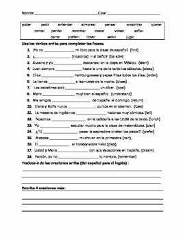 Stem Changing Verbs Worksheet Answers Fresh Present Tense Stem Changing Verb Practice by Immersion