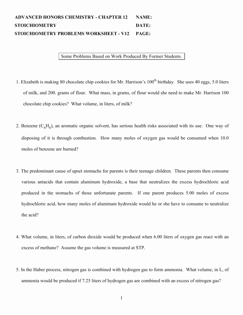 Stoichiometry Problems Worksheet Answers Awesome Ahcc12 Stoichiometry Problems Worksheet