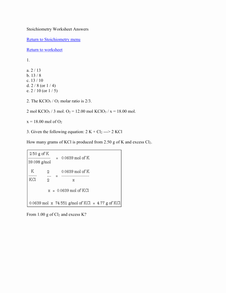 Stoichiometry Problems Worksheet Answers Beautiful Stoichiometry Worksheet Answers