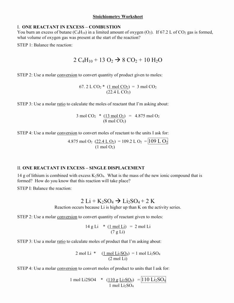 Stoichiometry Problems Worksheet Answers Best Of Stoichiometry Worksheet with Answers