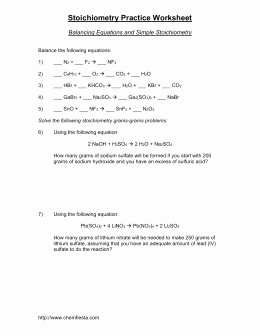 Stoichiometry Problems Worksheet Answers Elegant Stoichiometry Practice Worksheet