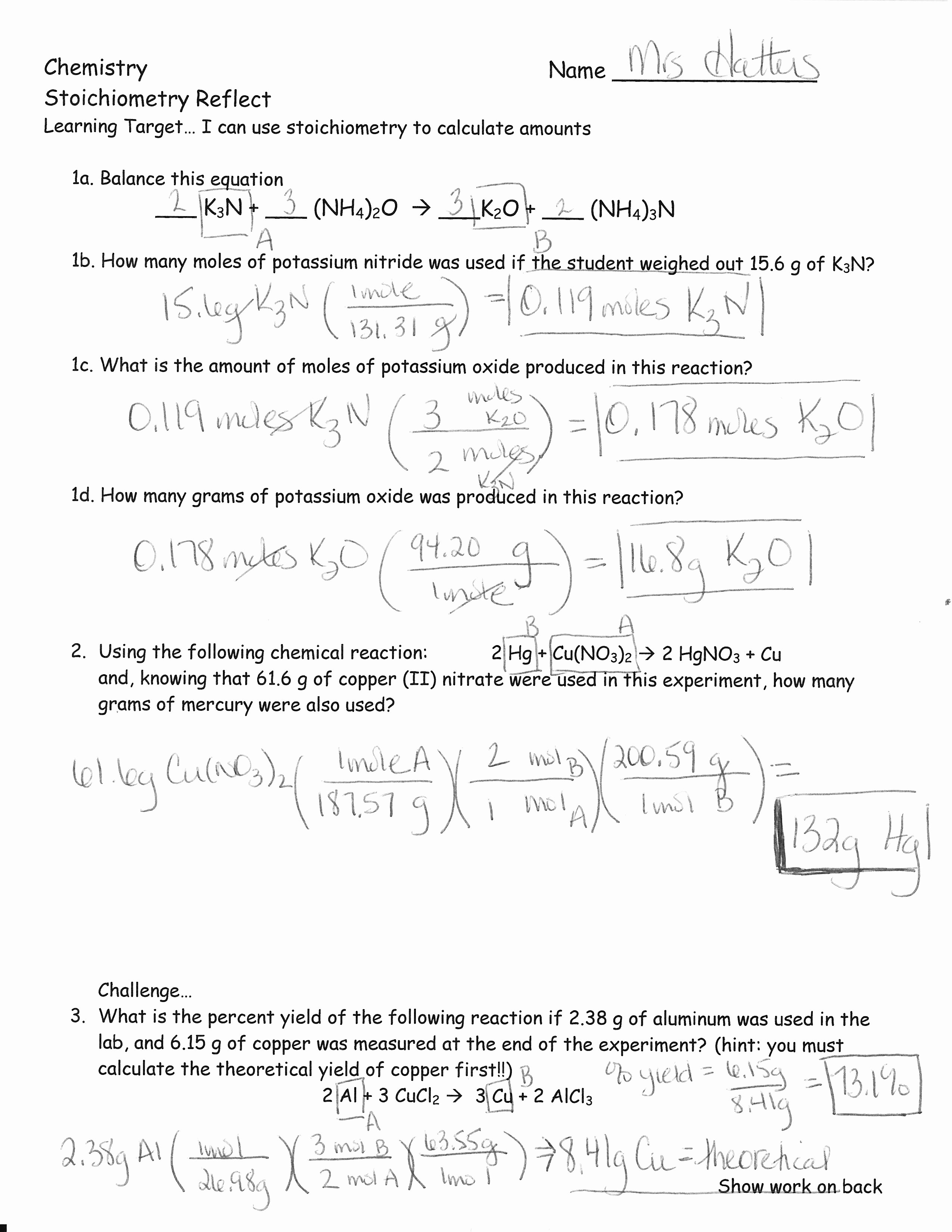 Stoichiometry Problems Worksheet Answers Luxury Announcements Stoichiometry Test Review Answer Keys