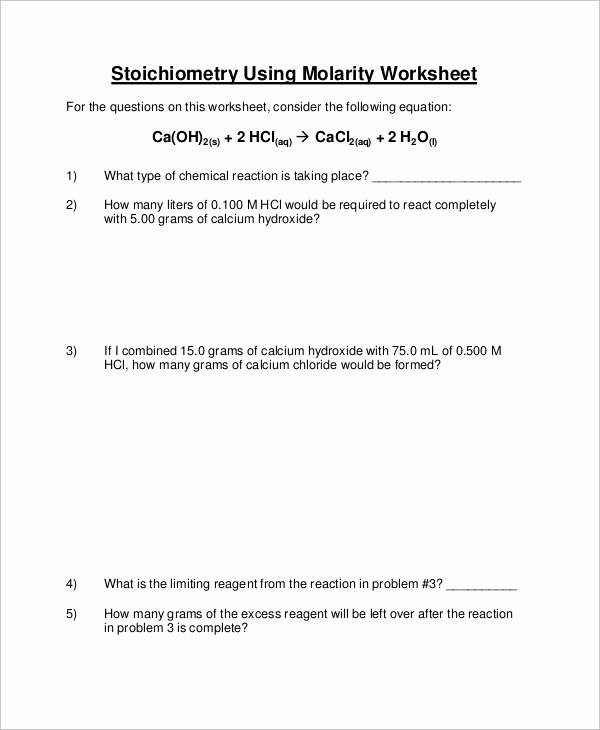 50 Stoichiometry Problems Worksheet Answers