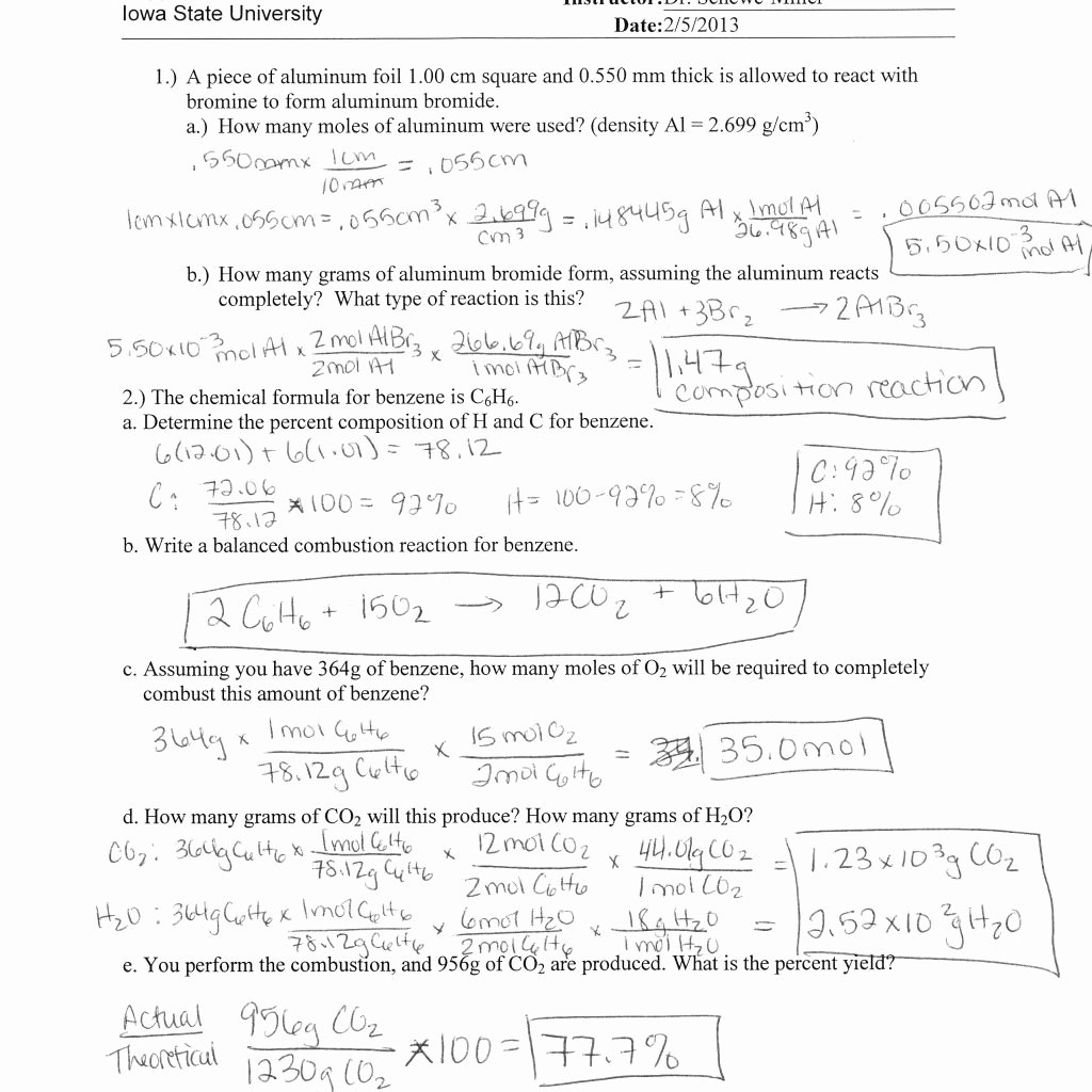 Stoichiometry Worksheet Answer Key Awesome Stoichiometry Practice Worksheets