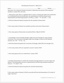 Stoichiometry Worksheet Answer Key Best Of Stoichiometry Practice Worksheet W Answer Key 2 Versions