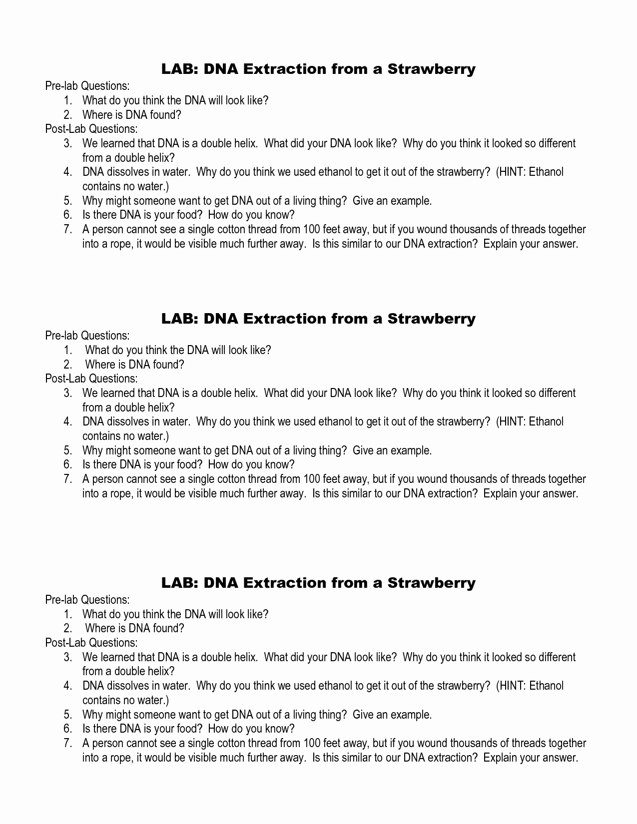 Strawberry Dna Extraction Lab Worksheet Elegant Dna Extraction Lab Report Extracting Ion Dna 2019 02 17