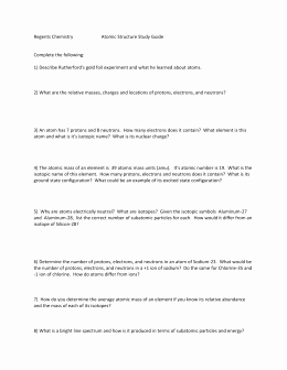 Subatomic Particle Worksheet Answers Best Of Subatomic Particles and isotopes Worksheet