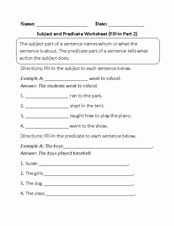 Subject Predicate Worksheet Pdf New Best 25 Subject and Predicate Worksheets Ideas On