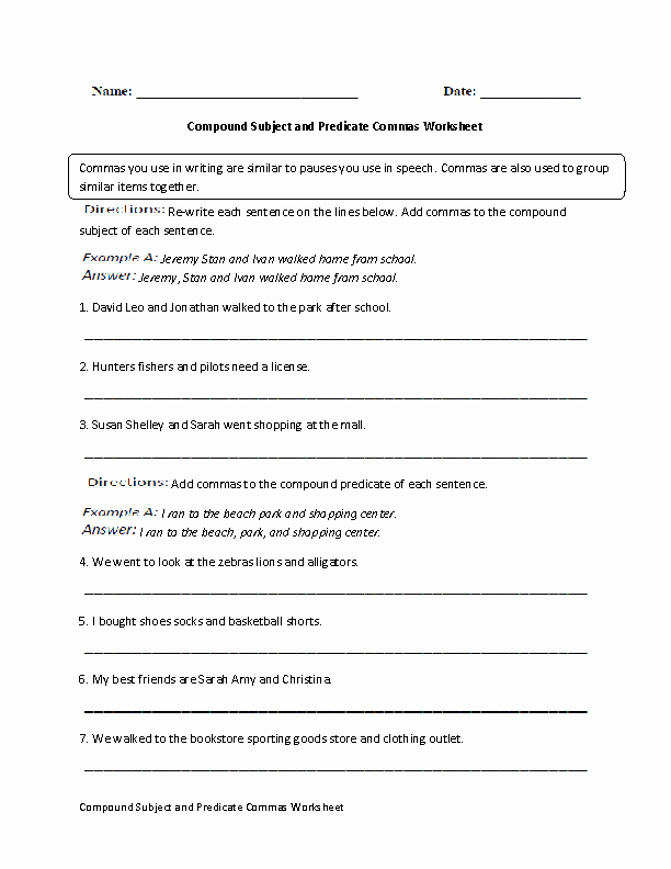 50 Subject Predicate Worksheet Pdf