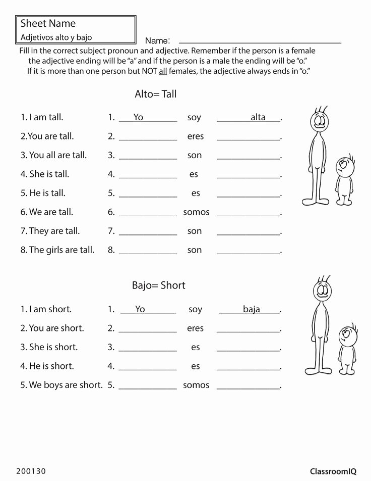 Subject Pronouns In Spanish Worksheet Elegant 17 Best Of A Personal In Spanish Worksheet