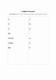 Subject Pronouns Spanish Worksheet Luxury English Worksheets Subject Pronouns Matching for Spanish