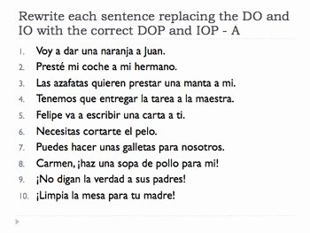 Subject Pronouns Spanish Worksheet Unique Spanish Double Object Pronouns Worksheet and Quiz