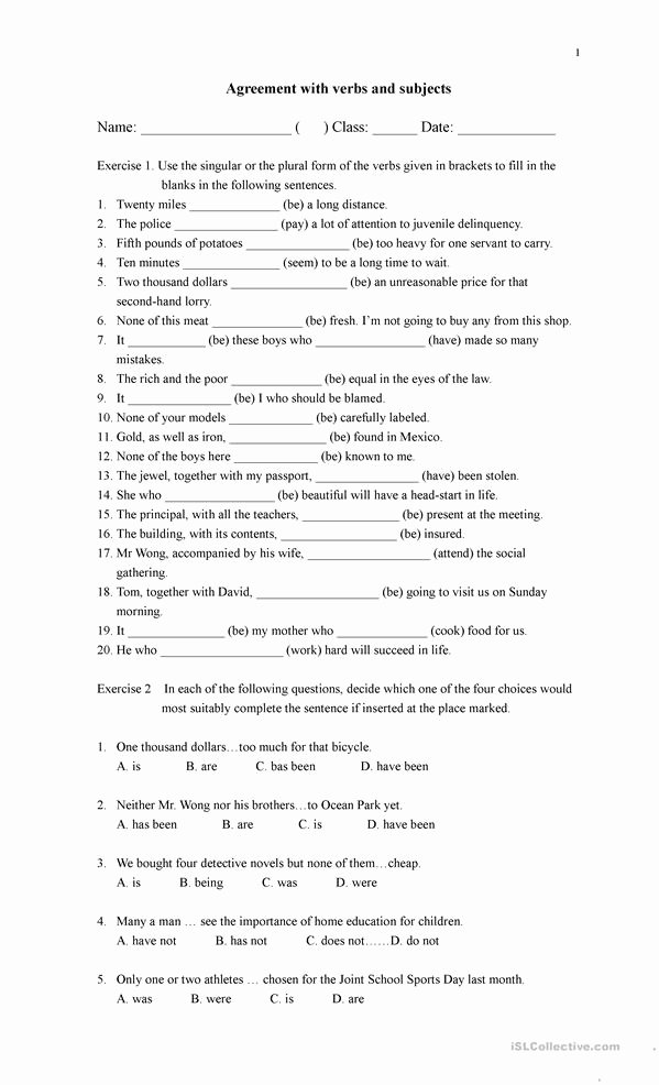 Subject Verb Agreement Worksheet New Job Riddles 1 Easy Worksheet Free Esl Printable