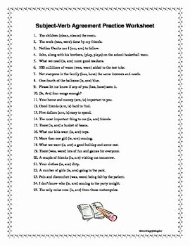 Subject Verb Agreement Worksheet New Subject Verb Agreement Grammar Worksheets