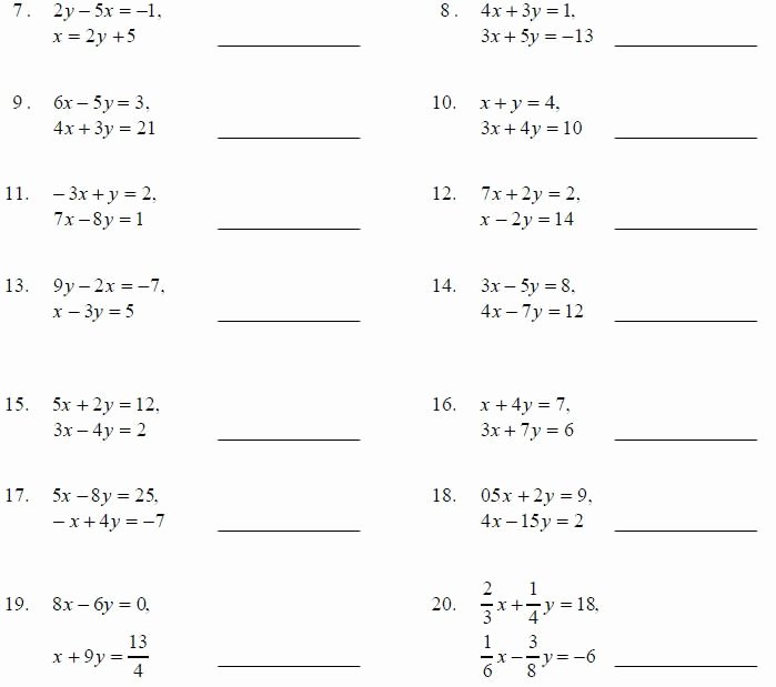 50 Substitution Method Worksheet Answer Key