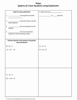 Substitution Method Worksheet Answers Best Of Algebra 1 Worksheet solving Systems Of Equations Using
