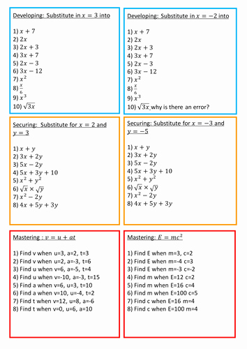 Substitution Method Worksheet Answers