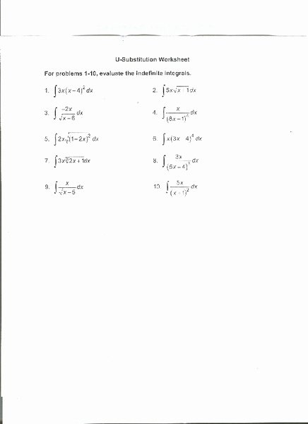 Substitution Method Worksheet Answer Key