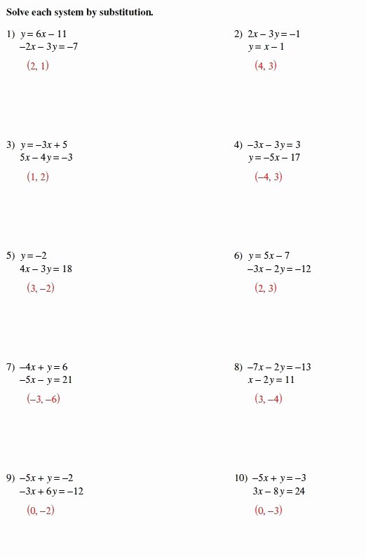 Substitution Method Worksheet Answers Lovely Systems Equations with Substitution Khan Academy