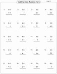 Subtracting Across Zero Worksheet Unique Subtraction Across Zero Worksheets