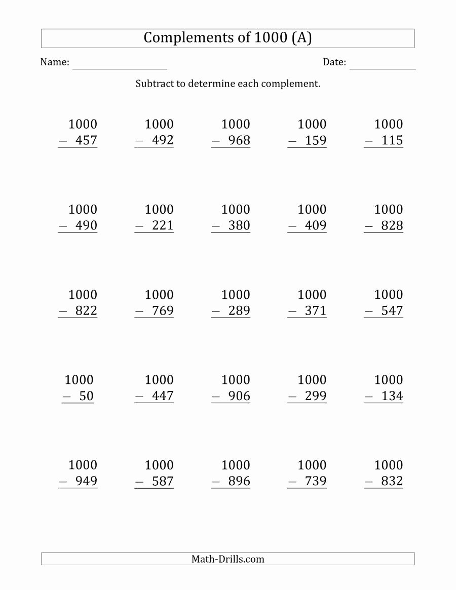 Subtracting Across Zeros Worksheet Inspirational Subtracting Across Zeros From 1000 A Subtraction Worksheet