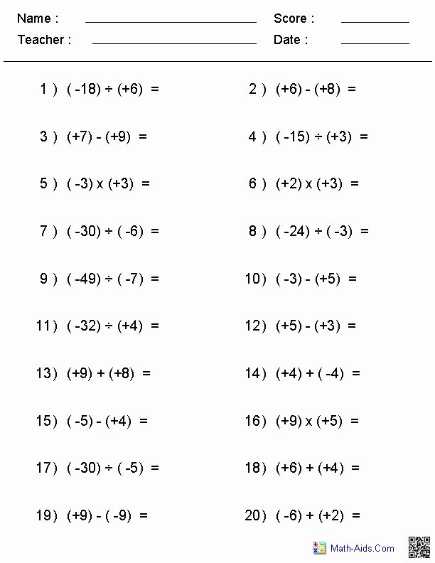 Subtracting Integers Worksheet Pdf New Pin On Adding and Subtracting Integers
