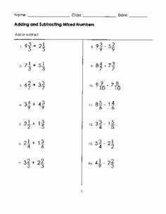 Subtracting Mixed Numbers Worksheet Best Of Adding and Subtracting Intergers Rules