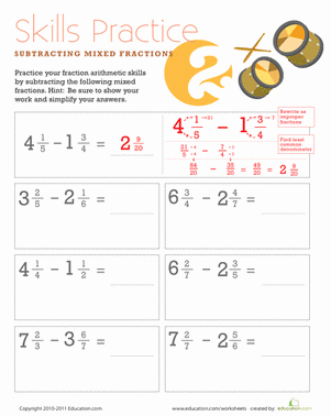 Subtracting Mixed Numbers Worksheet Best Of Adding and Subtracting Mixed Numbers