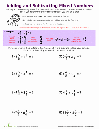 Subtracting Mixed Numbers Worksheet Inspirational Fraction Practice 5th Grade Worksheets
