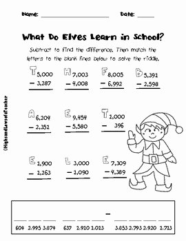Subtraction Across Zeros Worksheet Fresh Free Subtracting Across Zeros and Regrouping Math Riddle