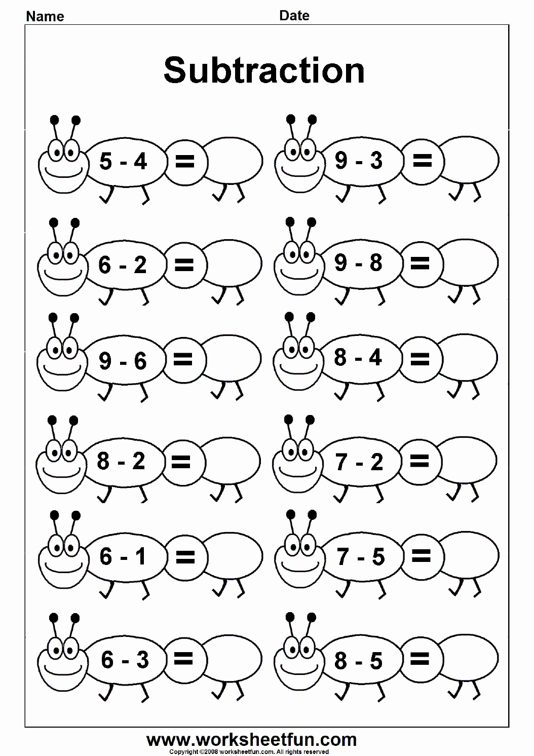 Subtraction Worksheet for Kindergarten Awesome Subtraction – 4 Kindergarten Subtraction Worksheets Free