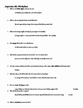 Supersize Me Worksheet Answers Best Of Supersize Me Worksheet Answers by Joe Marelle