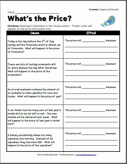 Supply and Demand Worksheet Awesome Economics Supply and Demand