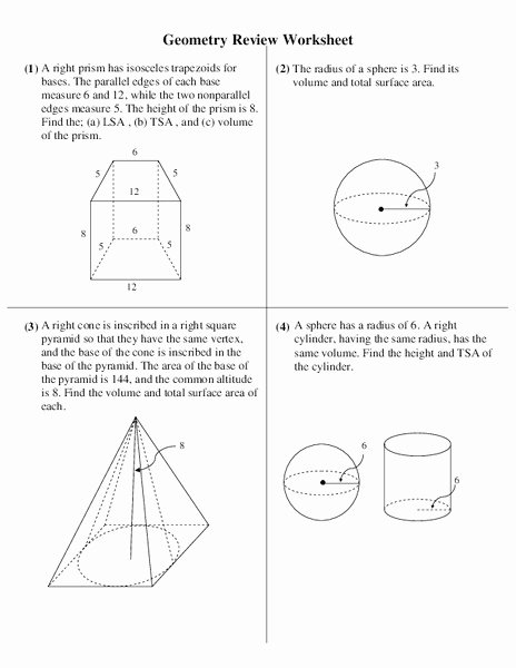 Surface area and Volume Worksheet Lovely Volume and Surface area Worksheet for 10th Grade