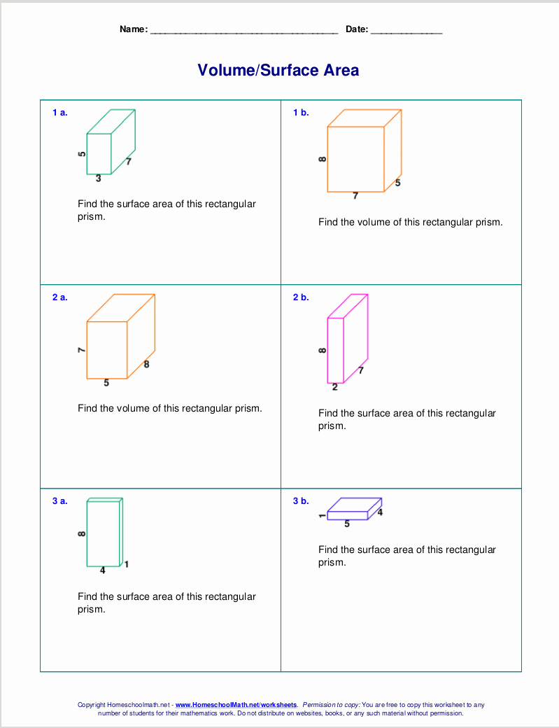 Surface area and Volume Worksheet Luxury Free Worksheets for the Volume and Surface area Of Cubes