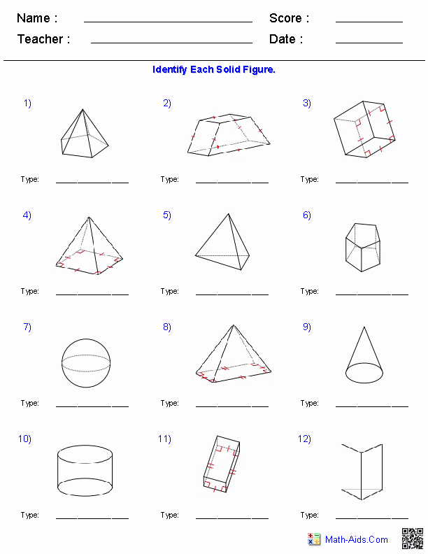 Surface area Of Pyramid Worksheet Luxury Geometry Worksheets