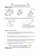 Surface area Of Pyramid Worksheet Unique Surface area Of Pyramids and Cones by Owen