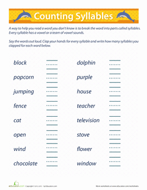 Syllable Worksheet for Kindergarten Beautiful Syllable Count Worksheet