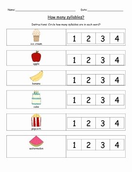 Syllable Worksheet for Kindergarten Inspirational Circle the Syllable Worksheet by the Polka Dots and