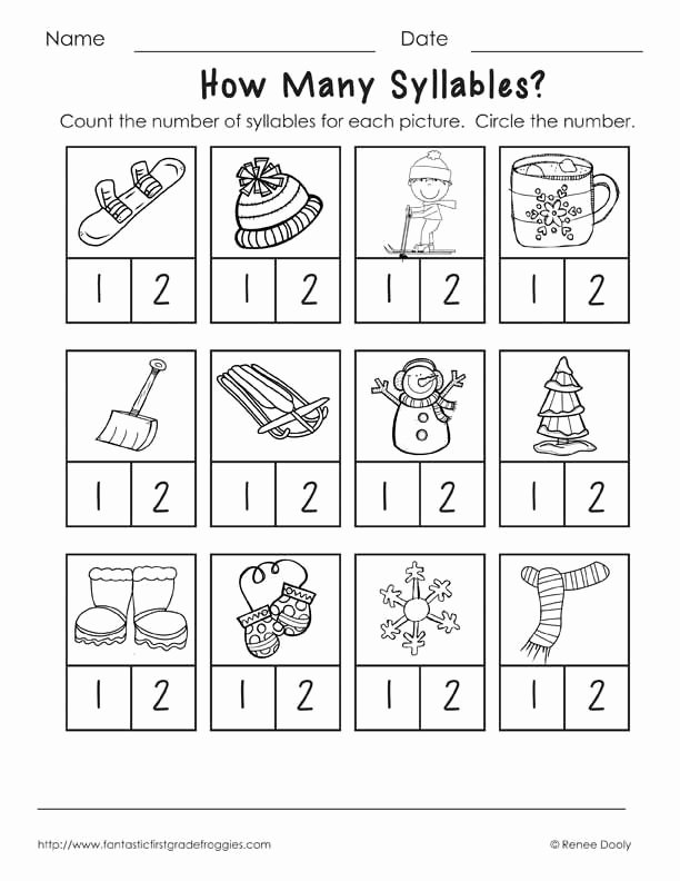 Syllable Worksheet for Kindergarten Lovely 86 Best Images About Syllables On Pinterest