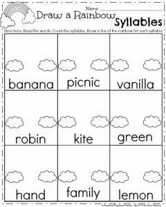 Syllable Worksheet for Kindergarten Luxury March Kindergarten Worksheets Planning Playtime