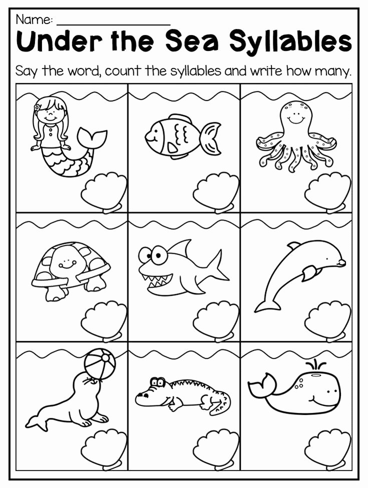 Syllables Worksheet for Kindergarten Beautiful Summer Review Kindergarten Math and Literacy Worksheet