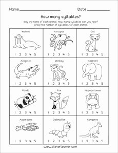 Syllables Worksheet for Kindergarten Beautiful Word Syllable Worksheets for Preschool and Kindergarten Kids