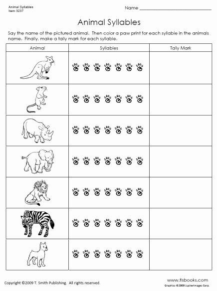Syllables Worksheet for Kindergarten Best Of 17 Best Of Worksheets Syllable Segmentation Cvc