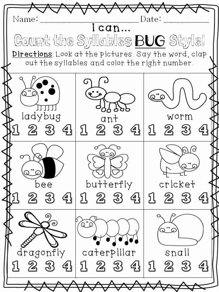 Syllables Worksheet for Kindergarten Elegant 30 Best Papers for Syllables Images On Pinterest
